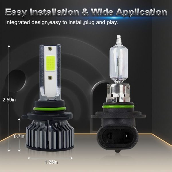 P1 9006 1 Pair 9V-36V / 36W / 6000LM IP68 Green Lime Light Waterproof Car LED Headlight - Image 2