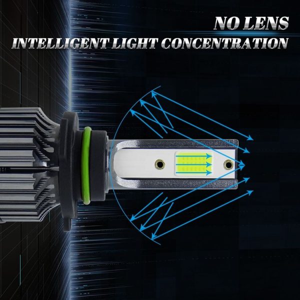 P1 9006 1 Pair 9V-36V / 36W / 6000LM IP68 Green Lime Light Waterproof Car LED Headlight - Image 5