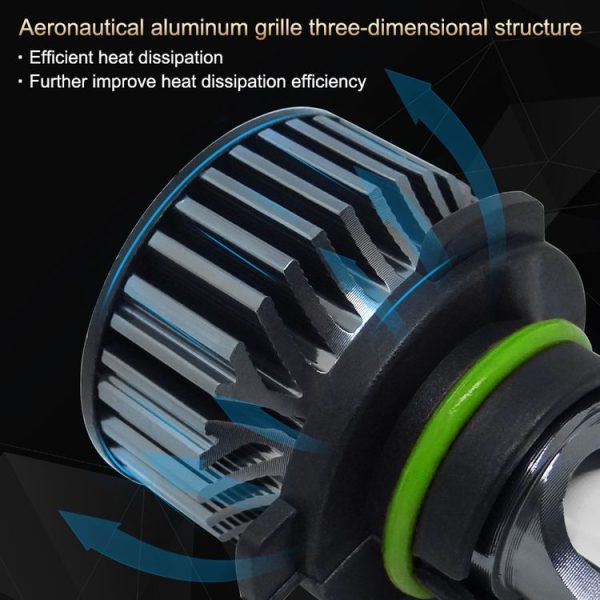 P1 9006 1 Pair 9V-36V / 36W / 6000LM IP68 Green Lime Light Waterproof Car LED Headlight - Image 6