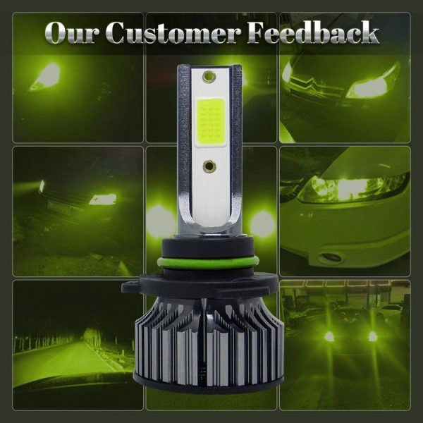 P1 9006 1 Pair 9V-36V / 36W / 6000LM IP68 Green Lime Light Waterproof Car LED Headlight - Image 7