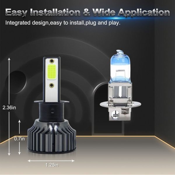 P1 H3 1 Pair 9V-36V / 36W / 6000LM IP68 Green Lime Light Waterproof Car LED Headlight - Image 2