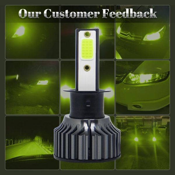 P1 H3 1 Pair 9V-36V / 36W / 6000LM IP68 Green Lime Light Waterproof Car LED Headlight - Image 7