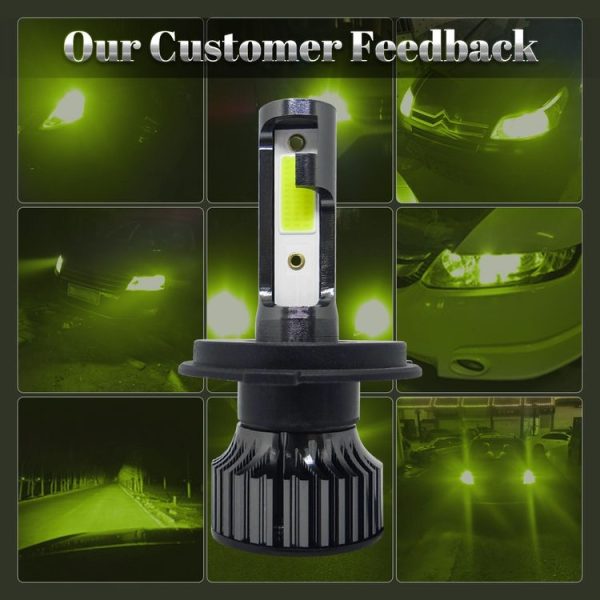 P1 H4 1 Pair 9V-36V / 36W / 6000LM IP68 Green Lime Light Waterproof Car LED Headlight - Image 7