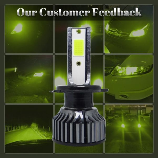 P1 H7 1 Pair 9V-36V / 36W / 6000LM IP68 Green Lime Light Waterproof Car LED Headlight - Image 7