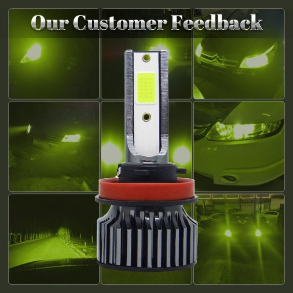 P1 H11 1 Pair 9V-36V / 36W / 6000LM IP68 Green Lime Light Waterproof Car LED Headlight - Image 7