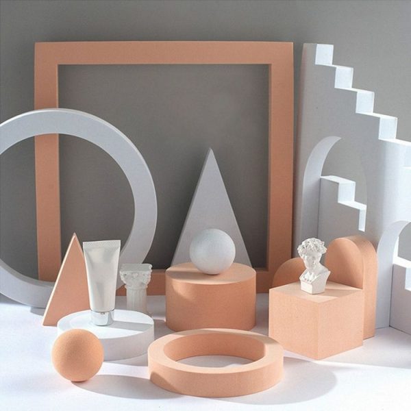 7.6 x 6cm Cylinder Geometric Cube Solid Color Photography Photo Background Table Shooting Foam Props (Flesh Color) - Image 3