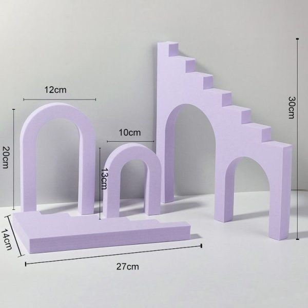 Ladder Combo Kits Geometric Cube Solid Color Photography Photo Background Table Shooting Foam Props (Purple) - Image 2