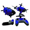 FPV-TZ-SF 4 in 1 Waterproof Anti-Scratch Decal Skin Wrap Stickers Personalized Film Kits for DJI FPV Drone & Goggles V2 & Remote Control & Rocker (Fluorescent Blue)