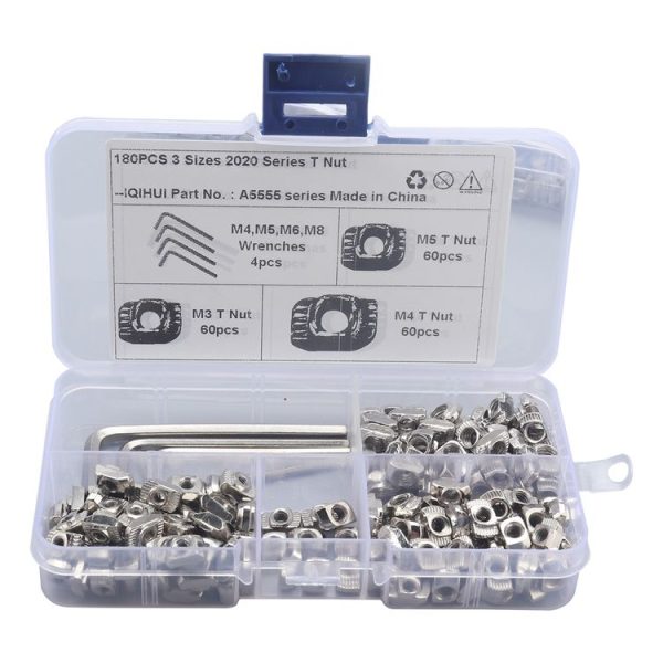 A5555 180 PCS European Standard T-shape Slide Nut with Wrench - Image 2