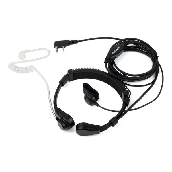 RETEVIS K-001 2 Pin Retractable Throat Covert Acoustic Tube Earphone Microphone for H-777 / RT-5R - Image 2