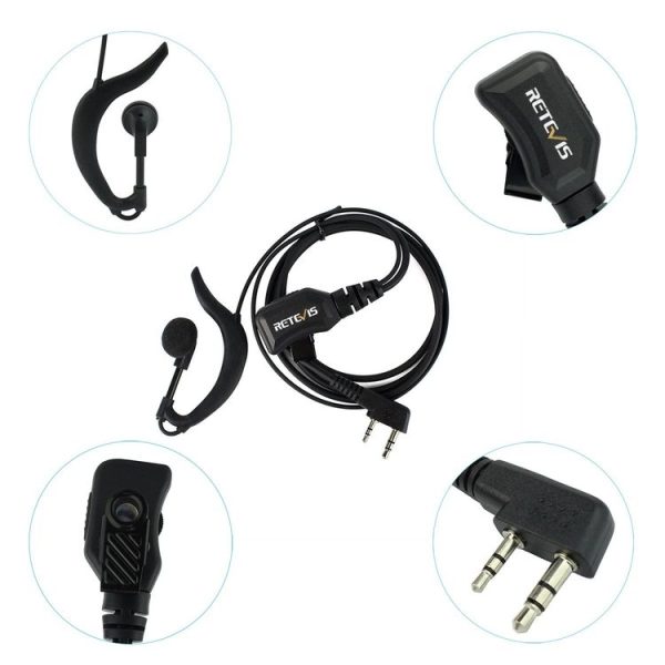 RETEVIS R-111 K Head G Type PTT Adjustable Volume Earphone Microphone for H-777 / RT-5R / RT1 / RT2 / RT5 - Image 4