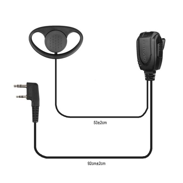 RETEVIS RE-3224 K 2 Pin D-type Earhook Earphone Microphone for H777 / RT21 / RT22 / RT24 / RT1 / RT3 / RT81 - Image 3