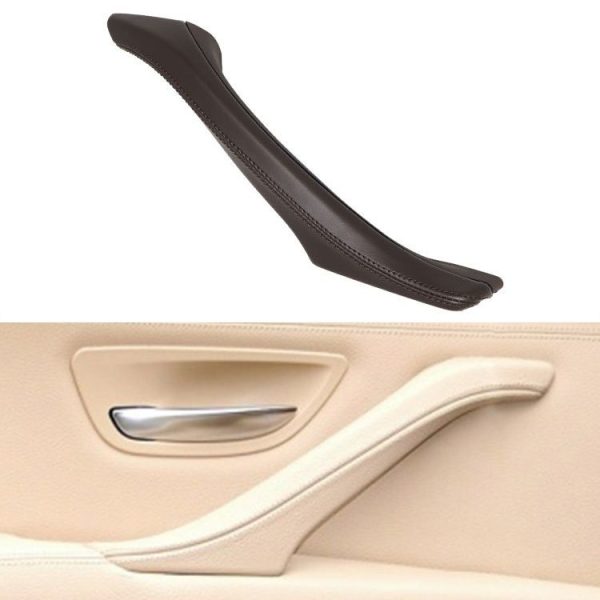 Car Leather Right Side Inner Door Handle Assembly 51417225854 for BMW 5 Series F10 / F18 2011-2017 (Mocha)