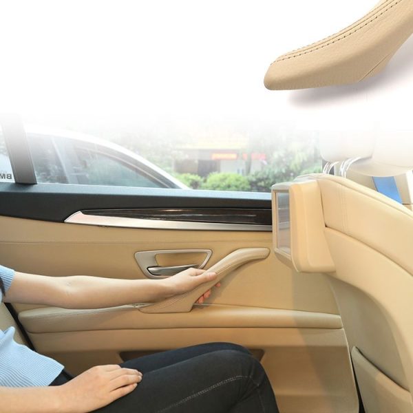Car Leather Left Side Inner Door Handle Assembly 51417225854 for BMW 5 Series F10 / F18 2011-2017 (Creamy-white) - Image 7