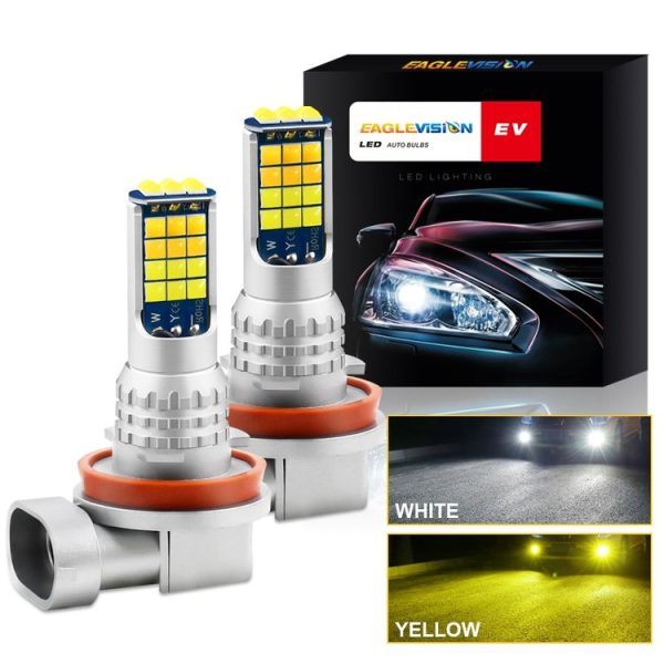 2 PCS V6 H11 DC9-36V 30W 3000LM IP65 Car LED Double Color Fog Light with 30LEDs SMD-2525 Lamp - Image 2