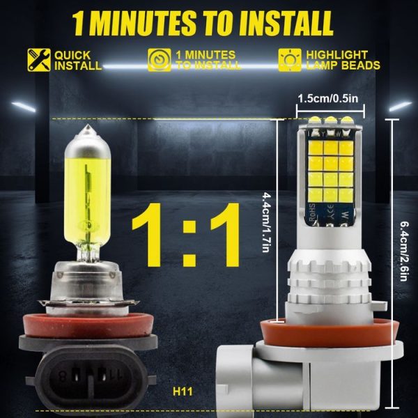 2 PCS V6 H11 DC9-36V 30W 3000LM IP65 Car LED Double Color Fog Light with 30LEDs SMD-2525 Lamp - Image 3