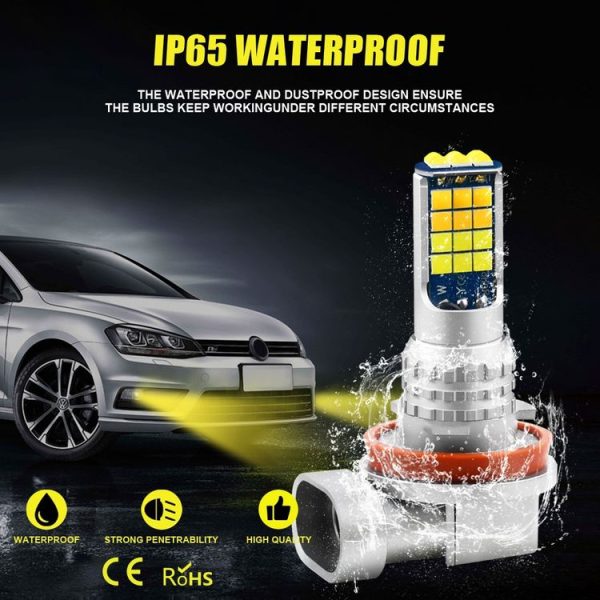 2 PCS V6 H11 DC9-36V 30W 3000LM IP65 Car LED Double Color Fog Light with 30LEDs SMD-2525 Lamp - Image 5