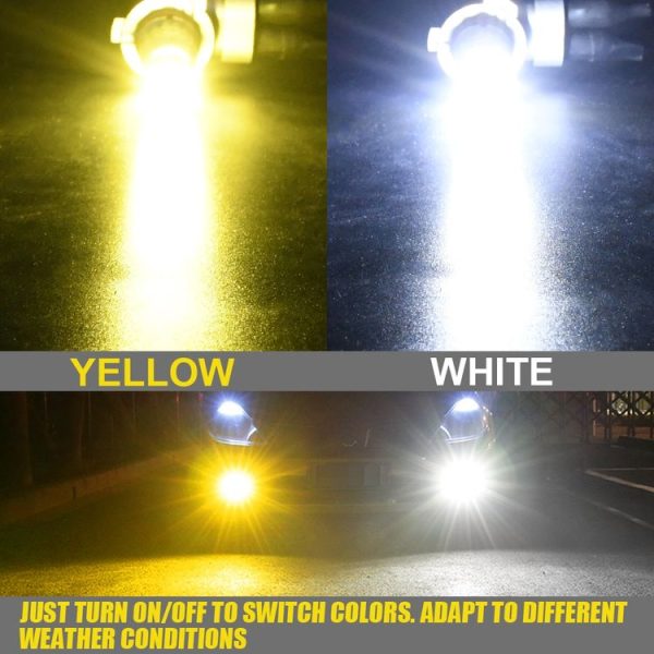 2 PCS V6 H16 DC9-36V 30W 3000LM IP65 Car LED Double Color Fog Light with 30LEDs SMD-2525 Lamp - Image 6