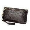 Ladies Multifunctional Cowhide Zipper Coin Purse Car Key Case (Coffee)