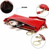 Ladies Multifunctional Cowhide Zipper Coin Purse Car Key Case (Coffee) - Image 4