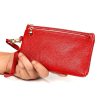 Ladies Multifunctional Cowhide Zipper Coin Purse Car Key Case (Coffee) - Image 7