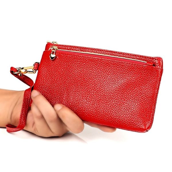 Ladies Multifunctional Cowhide Zipper Coin Purse Car Key Case (Purple) - Image 7