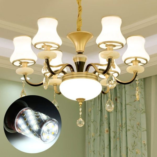 E14 12W 500LM 60LEDs Three-Color Dimming Corn Light Bulb SMD 2835 - Image 7