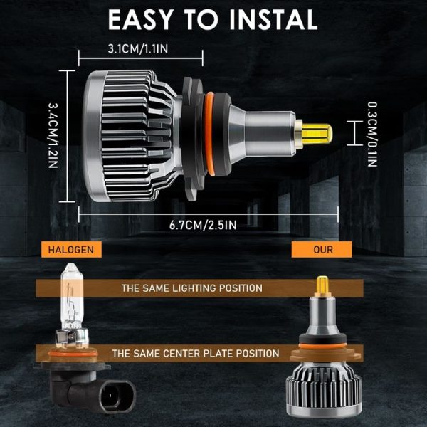 V9 9006 2 PCS DC10-32V / 6000K / 3000LM / 30W IP65 Waterproof Car LED Headlight - Image 2