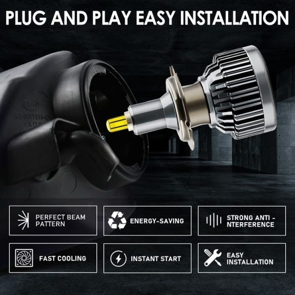 V9 H7 2 PCS DC10-32V / 6000K / 3000LM / 30W IP65 Waterproof Car LED Headlight - Image 6