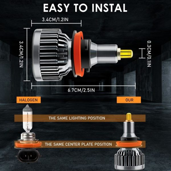 V9 H11 2 PCS DC10-32V / 6000K / 3000LM / 30W IP65 Waterproof Car LED Headlight - Image 2