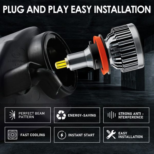 V9 H11 2 PCS DC10-32V / 6000K / 3000LM / 30W IP65 Waterproof Car LED Headlight - Image 6