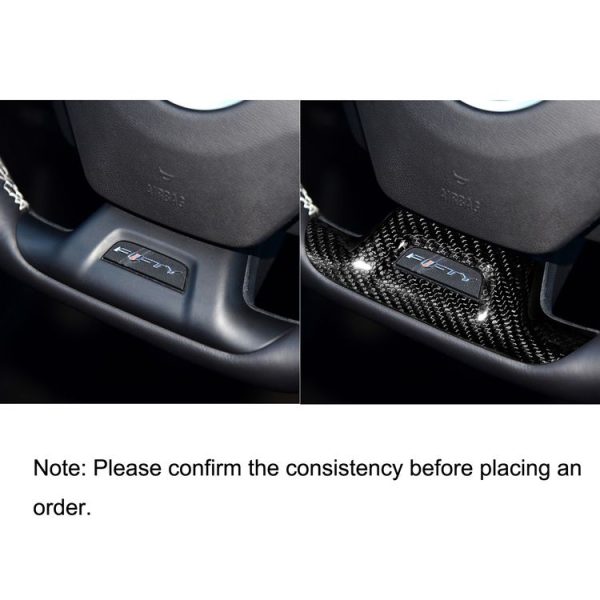 Car Carbon Fiber Steering Wheel Decorative Sticker for Chevrolet Camaro 2016-2020, Style: with Hole - Image 6