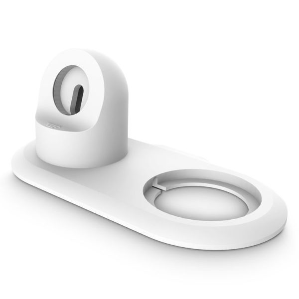2 In 1 Multi-function Magsafe Charging Stand Holder for Apple Watch / iPhone (White)