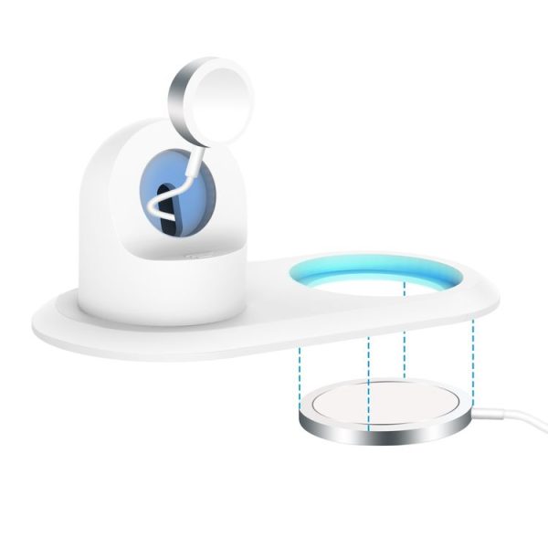 2 In 1 Multi-function Magsafe Charging Stand Holder for Apple Watch / iPhone (White) - Image 2