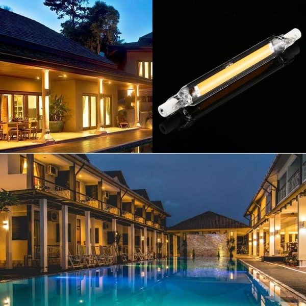 R7S 7W 500LM 118mm COB LED Bulb Glass Tube Replacement Halogen Lamp Spot Light, Warm Light - Image 4