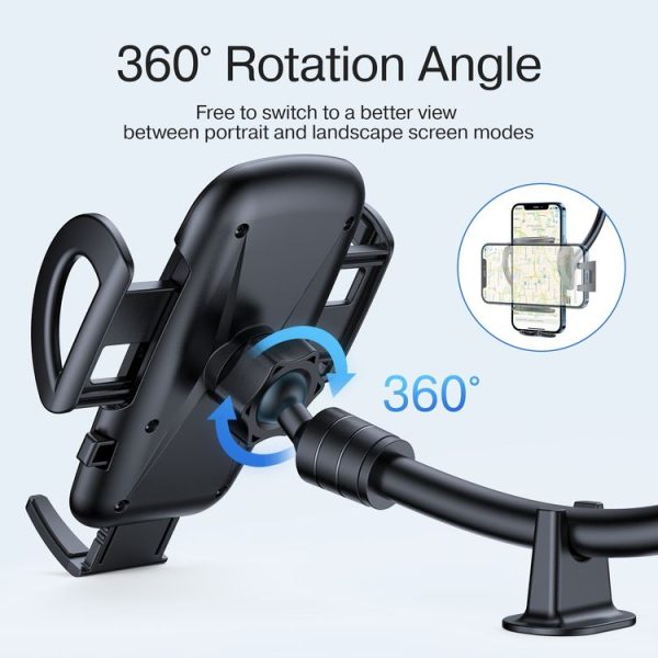 JOYROOM JR-ZS258 360 Degree Rotation Mechanical Car Holder, Style: Long Arm Sucker (Black) - Image 4