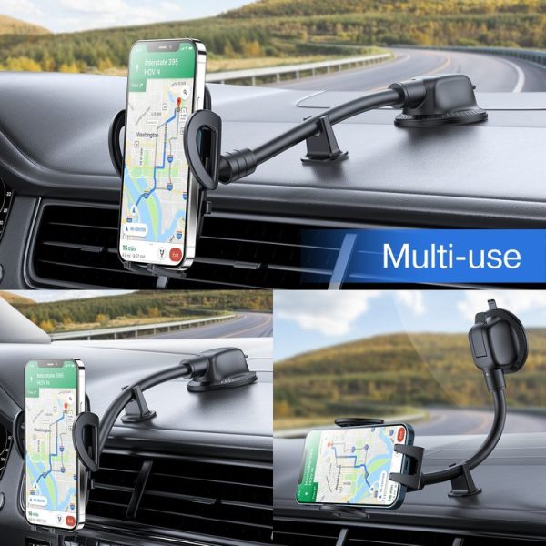 JOYROOM JR-ZS258 360 Degree Rotation Mechanical Car Holder, Style: Long Arm Sucker (Black) - Image 5