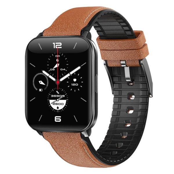 HAMTOD GT5 1.69 inch IPS Color Screen IP68 Waterproof Smart Watch, Support Sleep Monitoring / Blood Pressure Monitoring / Blood Oxygen Monitoring (Light Brown)