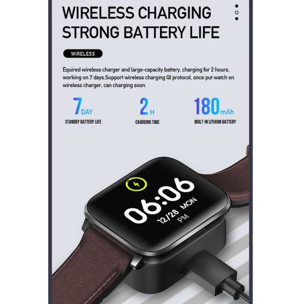 HAMTOD GT5 1.69 inch IPS Color Screen IP68 Waterproof Smart Watch, Support Sleep Monitoring / Blood Pressure Monitoring / Blood Oxygen Monitoring (Light Brown) - Image 4