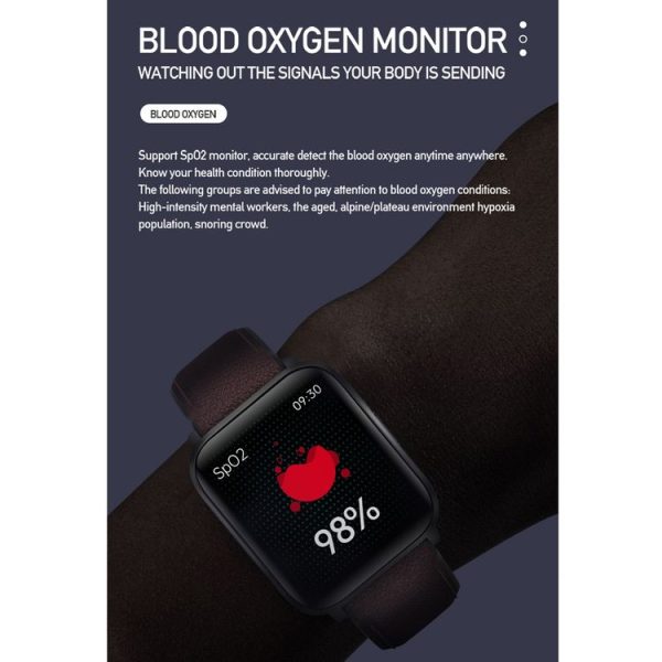 HAMTOD GT5 1.69 inch IPS Color Screen IP68 Waterproof Smart Watch, Support Sleep Monitoring / Blood Pressure Monitoring / Blood Oxygen Monitoring (Light Brown) - Image 5