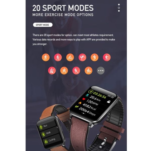 HAMTOD GT5 1.69 inch IPS Color Screen IP68 Waterproof Smart Watch, Support Sleep Monitoring / Blood Pressure Monitoring / Blood Oxygen Monitoring (Light Brown) - Image 7