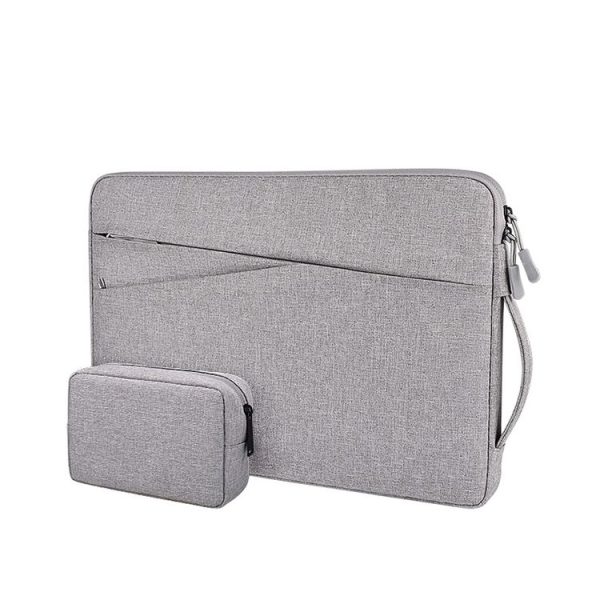 ND01DS Polyester Notebook Laptop Liner Bag with Small Bag, Size: 13.3 inch (Hemp Grey)