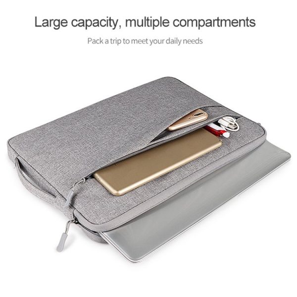 ND01DS Polyester Notebook Laptop Liner Bag with Small Bag, Size: 13.3 inch (Hemp Grey) - Image 3