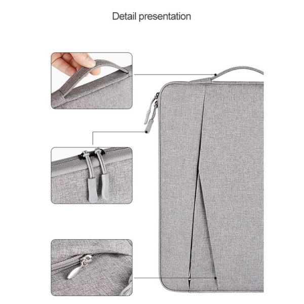 ND01DS Polyester Notebook Laptop Liner Bag with Small Bag, Size: 13.3 inch (Hemp Grey) - Image 6