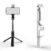 Q03S Fill Light Bluetooth Selfie Stick Tripod Mobile Phone Holder (White)