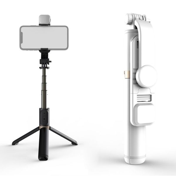 Q03S Fill Light Bluetooth Selfie Stick Tripod Mobile Phone Holder (White)