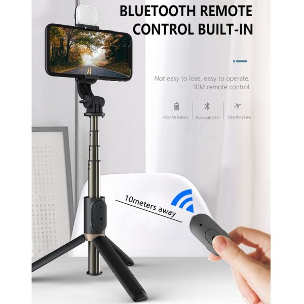 Q03S Fill Light Bluetooth Selfie Stick Tripod Mobile Phone Holder (White) - Image 4