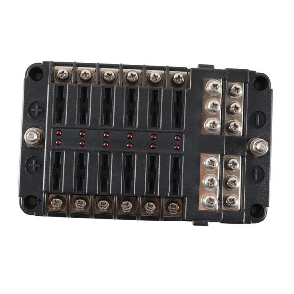 A5517 12 Way Fuse Box Blade Fuse Holder with LED Warning Indicator for Auto Car Truck Boat - Image 3