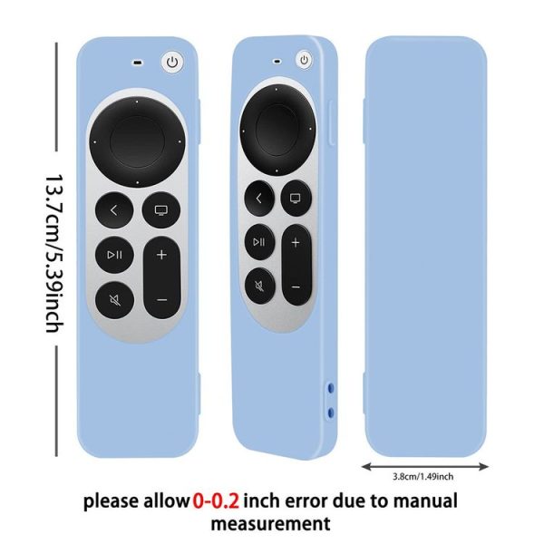 Silicone Protective Case Cover with Rope For Apple TV 4K 4th Siri Remote Controller (White) - Image 3