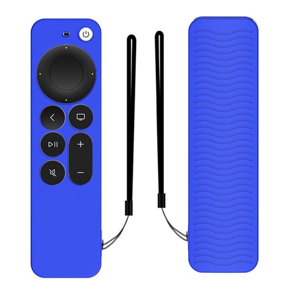 Silicone Protective Case Cover For Apple TV 4K 4th Siri Remote Controller (Blue)